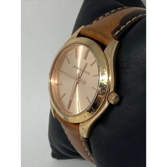 Michael Kors MK-3425 Woman's Brown Leather Analog Dial Quartz Wrist Watch WFH83 - Picture 4 of 12